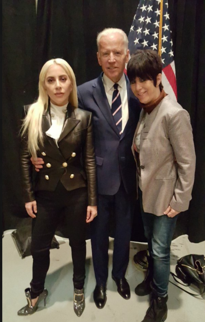 Diane Warren with Lady Gaga and Joe Biden