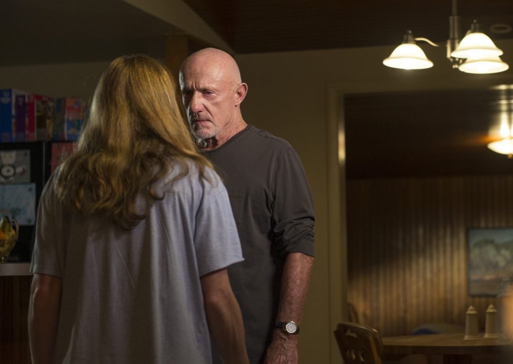 Kerry Condon as Stacey and Jonathan Banks as Mike Ehrmantraut in "Better Call Saul"