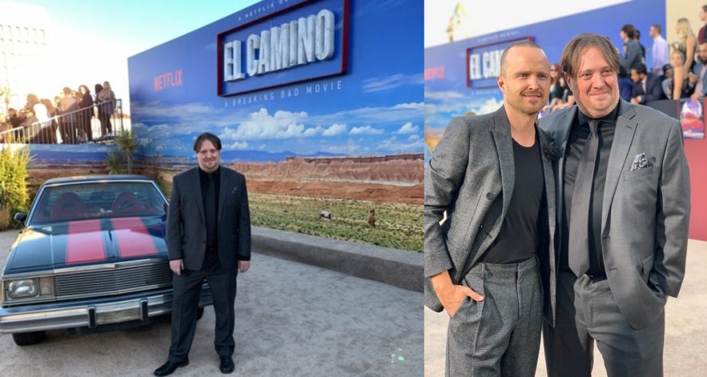 Composer Dave Porter and Aaron Paul (Jesse Pinkman) at the EL CAMINO Premiere