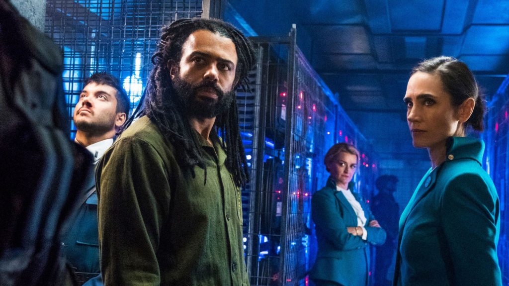 Daveed Diggs and Jennifer Connelly in SNOWPIERCER