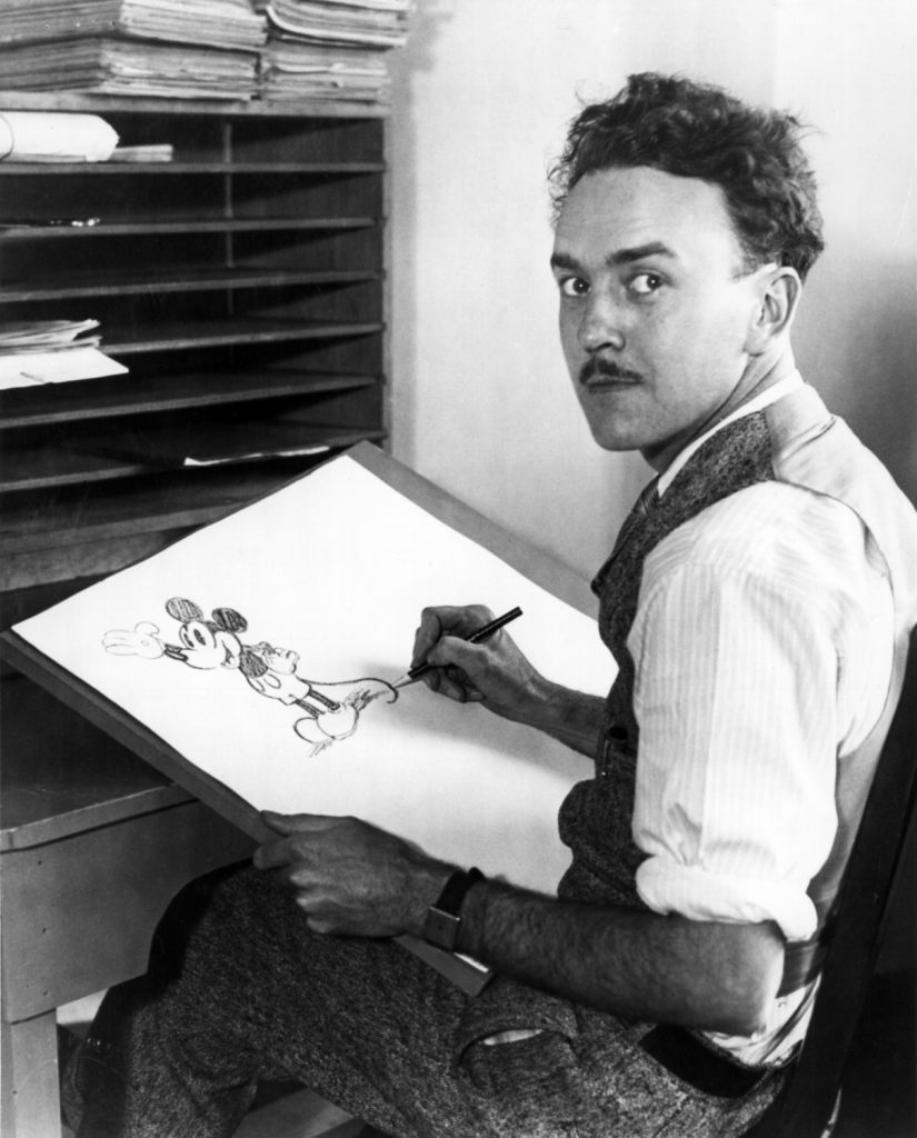 Leslie Iwerk's grandfather, Ub Iwerks, draws Mickey Mouse (ca. 1929)
